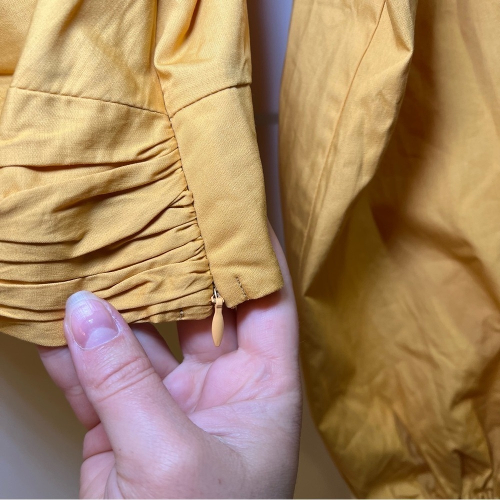 Anthropologie Sunday In Brooklyn Twist-Front V-Neck Blouse In Gold Medium - Picture 7 of 13